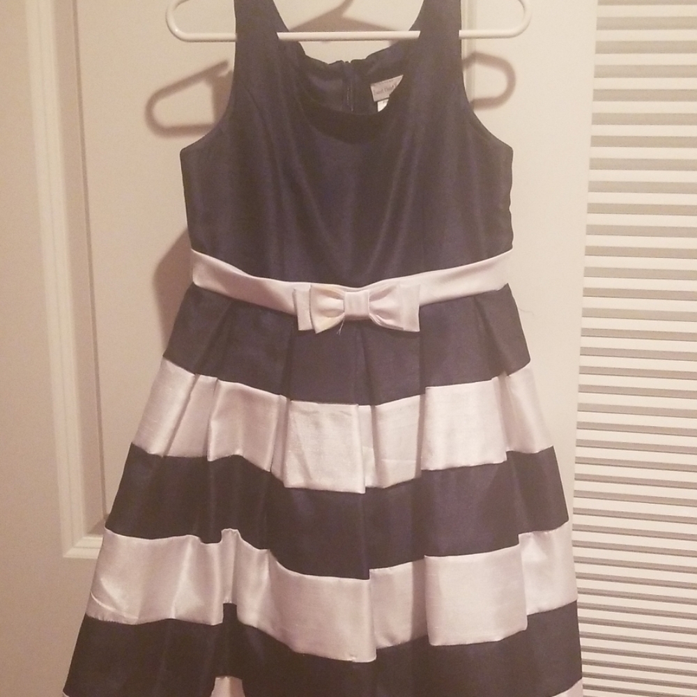 Blue and white stripped dress